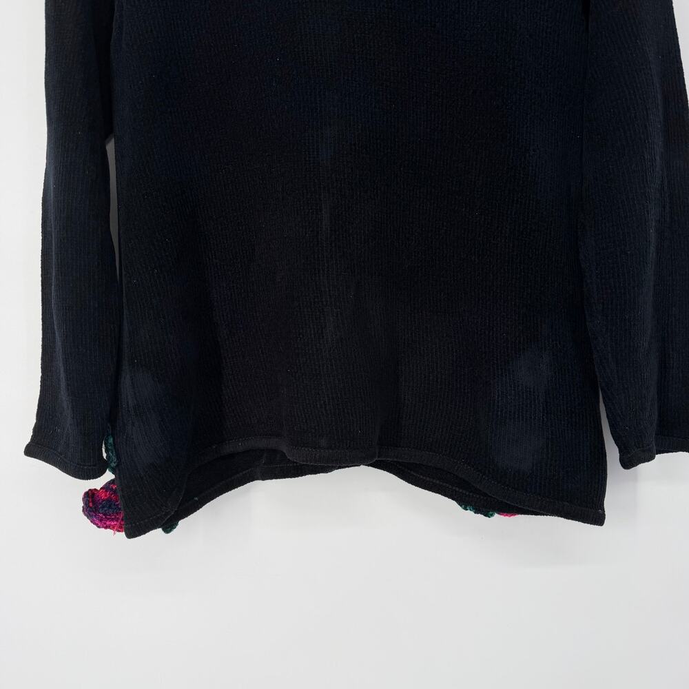 Christina Rotelli Vintage 90's Cardigan Floral Rosette Chunky Chenille Sweater - Picture 10 of 13